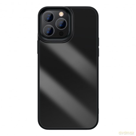 Baseus Crystal Phone Case pancerne etui do iPhone 13 Pro z żelową ramką czarny (ARJT000101)