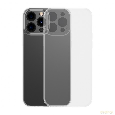 Baseus Frosted Glass Case etui pokrowiec do iPhone 13 Pro sztywna obudowa z żelową ramką przezroczysty (ARWS000102)