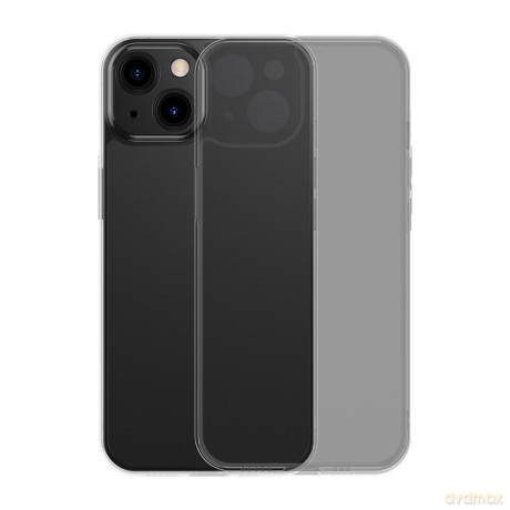 Baseus Frosted Glass Case etui pokrowiec do iPhone 13 sztywna obudowa z żelową ramką czarny (ARWS000301)