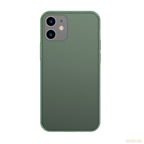 Baseus Frosted Glass Case Sztywne etui z elastyczną ramką iPhone 12 mini Ciemnozielony (WIAPIPH54N-WS06)