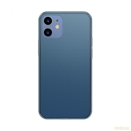 Baseus Frosted Glass Case Sztywne etui z elastyczną ramką iPhone 12 mini Niebieski (WIAPIPH54N-WS03)