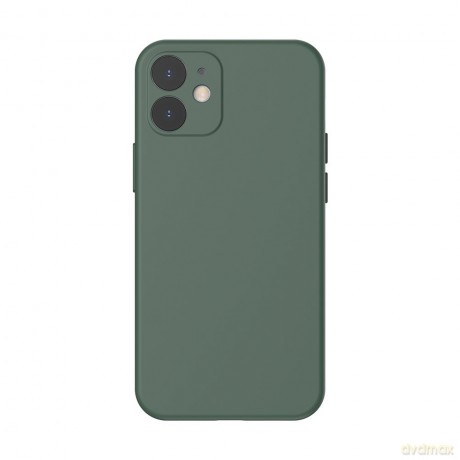 Baseus Liquid Silica Gel Case Elastyczne żelowe etui iPhone 12 mini Ciemnozielony (WIAPIPH54N-YT6A)