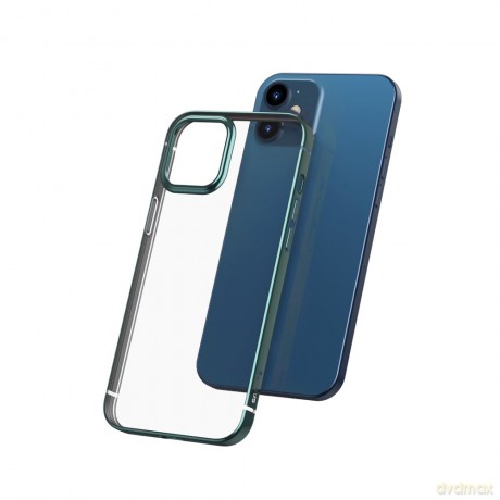 Baseus Shining Case Elastyczne żelowe etui z metaliczną błyszczącą ramką iPhone 12 mini Ciemnozielony (ARAPIPH54N-MD06)