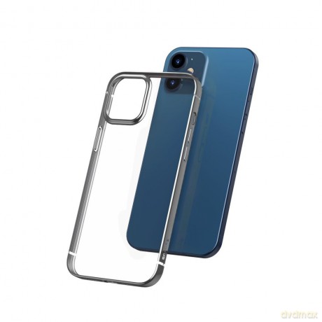 Baseus Shining Case Elastyczne żelowe etui z metaliczną błyszczącą ramką iPhone 12 mini Srebrny (ARAPIPH54N-MD0S)