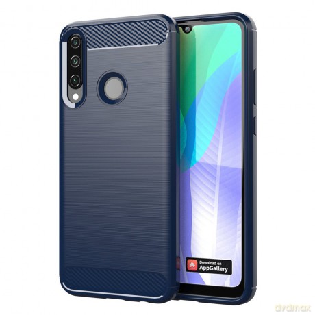Carbon Case elastyczne etui pokrowiec Huawei Y6p niebieski