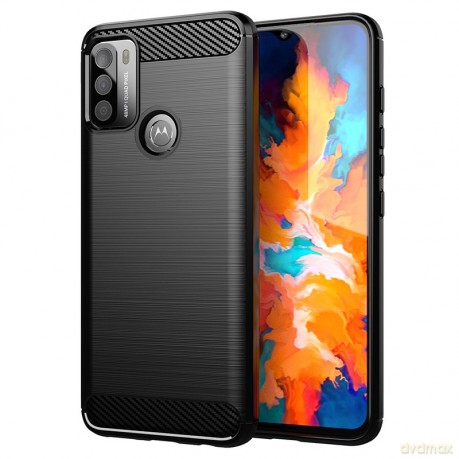 Carbon Case elastyczne etui pokrowiec Motorola Moto G50 czarny