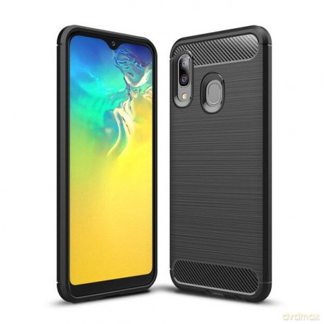 Carbon Case elastyczne etui pokrowiec Samsung Galaxy A20e czarny