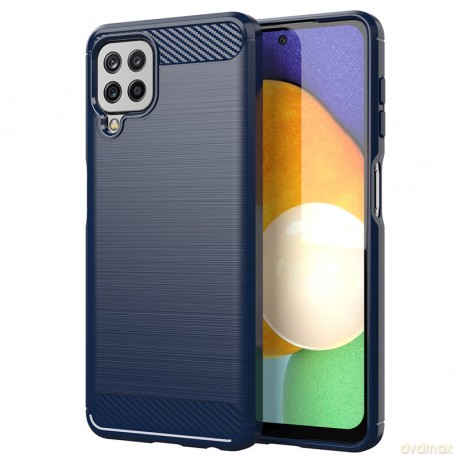 Carbon Case elastyczne etui pokrowiec Samsung Galaxy A22 4G niebieski