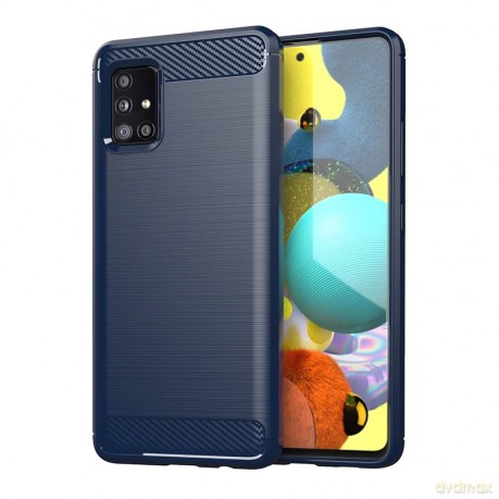 Carbon Case elastyczne etui pokrowiec Samsung Galaxy A31 niebieski
