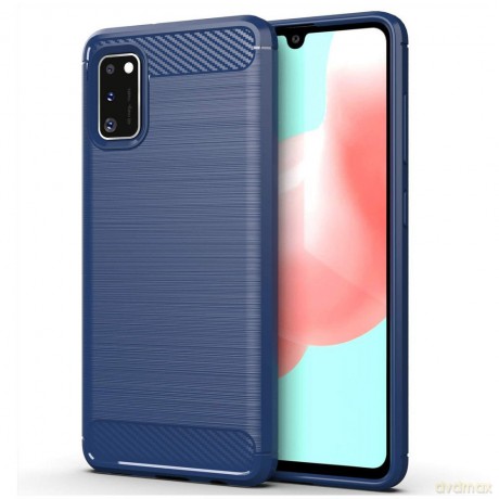 Carbon Case elastyczne etui pokrowiec Samsung Galaxy A41 niebieski