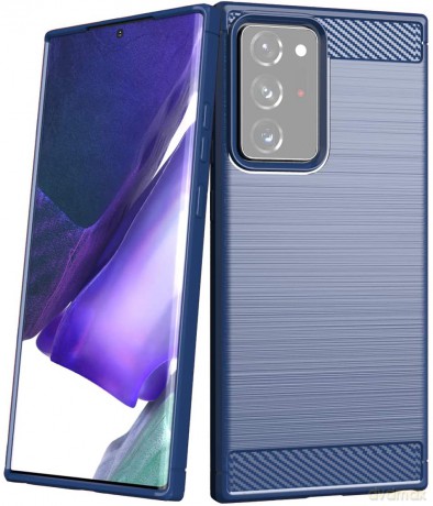 Carbon Case elastyczne etui pokrowiec Samsung Galaxy Note 20 Ultra niebieski