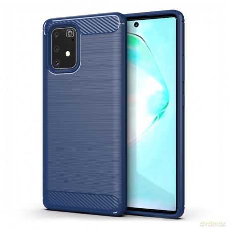 Carbon Case elastyczne etui pokrowiec Samsung Galaxy S10 Lite niebieski