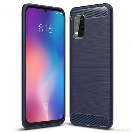 Carbon Case elastyczne etui pokrowiec Xiaomi Mi 10 Lite niebieski