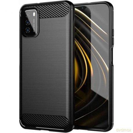 Carbon Case elastyczne etui pokrowiec Xiaomi Poco M3 czarny