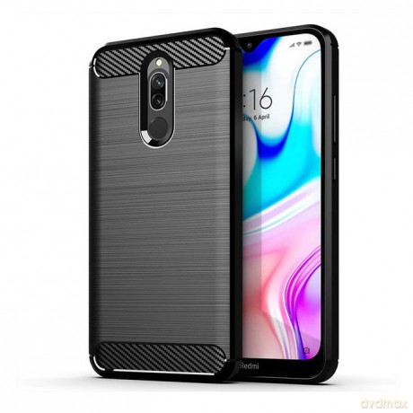 Carbon Case elastyczne etui pokrowiec Xiaomi Redmi 8 czarny