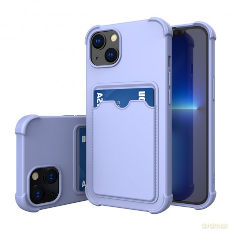 Card Armor Case etui pokrowiec do iPhone XR portfel na kartę silikonowe pancerne etui Air Bag jasnoniebieski