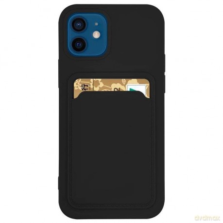 Card Case silikonowe etui portfel z kieszonką na kartę dokumenty do iPhone 11 Pro czarny