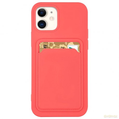 Card Case silikonowe etui portfel z kieszonką na kartę dokumenty do iPhone 12 Pro Max pomarańczowy