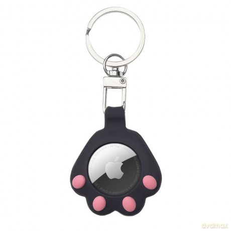 Cat Paw AirTag Case silikonowe etui brelok zawieszka do AirTag kocia łapka czarny