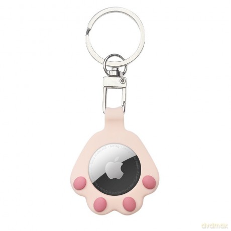 Cat Paw AirTag Case silikonowe etui brelok zawieszka do AirTag kocia łapka różowy
