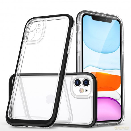Clear 3in1 etui do iPhone 11 żelowy pokrowiec z ramką czarny
