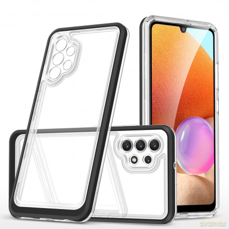 Clear 3in1 etui do Samsung Galaxy A32 4G żelowy pokrowiec z ramką czarny