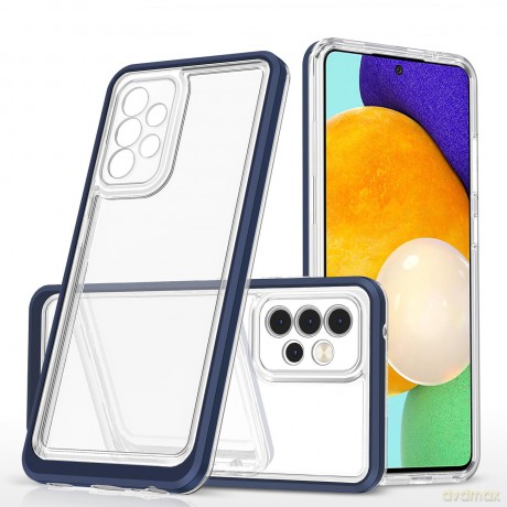 Clear 3in1 etui do Samsung Galaxy A53 5G żelowy pokrowiec z ramką niebieski