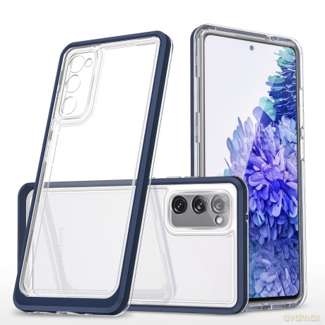 Clear 3in1 etui do Samsung Galaxy S20 FE 5G żelowy pokrowiec z ramką niebieski