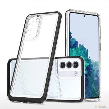 Clear 3in1 etui do Samsung Galaxy S21 FE żelowy pokrowiec z ramką czarny