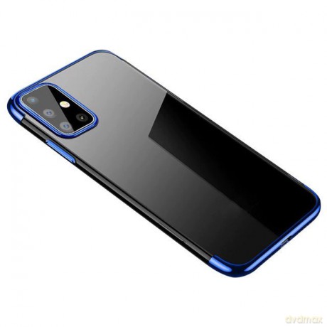 Clear Color case żelowy pokrowiec etui z metaliczną ramką Huawei P40 niebieski