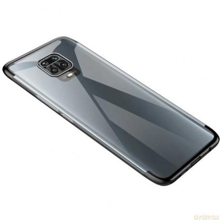 Clear Color case żelowy pokrowiec etui z metaliczną ramką Motorola Moto G9 Play czarny