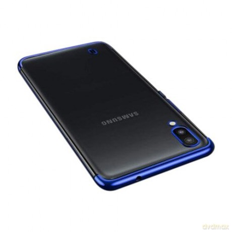 Clear Color case żelowy pokrowiec etui z metaliczną ramką Samsung Galaxy A10 niebieski