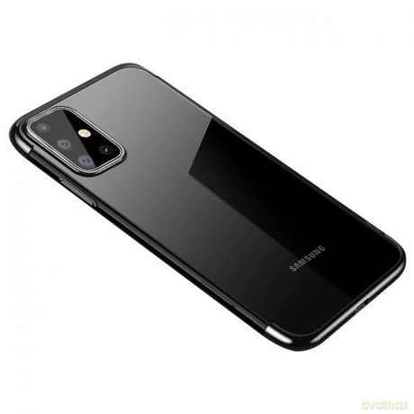 Clear Color case żelowy pokrowiec etui z metaliczną ramką Samsung Galaxy A41 czarny