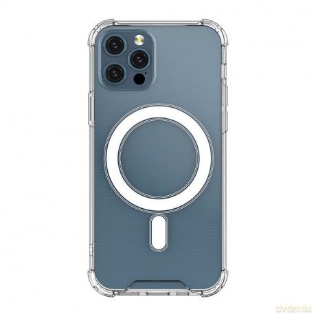 Clear Magnetic Case MagSafe pancerne żelowe elastyczne etui do iPhone 12 Pro Max przezroczysty