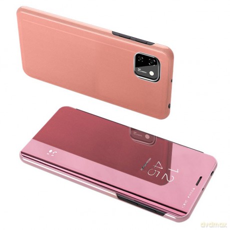 Clear View Case futerał etui z klapką Huawei Y5p różowy