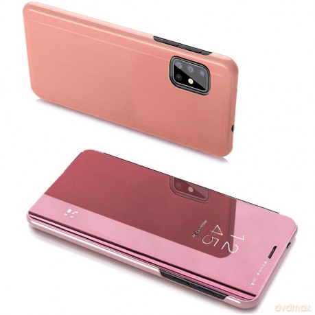 Clear View Case futerał etui z klapką Samsung Galaxy A20s różowy
