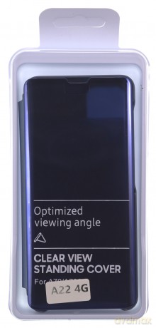 Clear View Case futerał etui z klapką Samsung Galaxy A22 4G niebieski