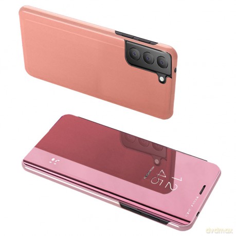 Clear View Case futerał etui z klapką Samsung Galaxy S21 FE różowy