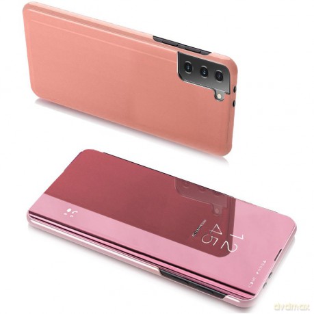 Clear View Case futerał etui z klapką Samsung Galaxy S21 Ultra 5G różowy
