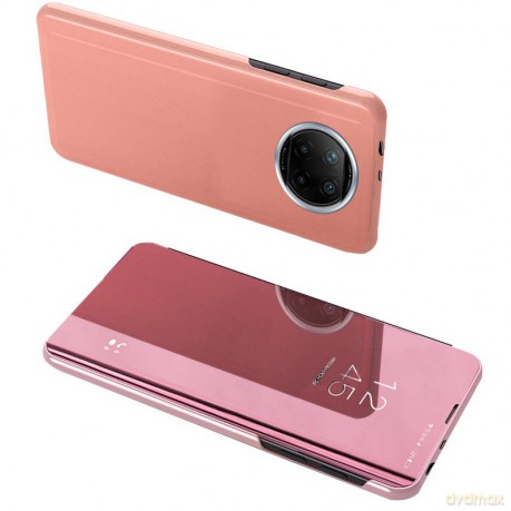 Clear View Case futerał etui z klapką Xiaomi Redmi Note 9T 5G różowy