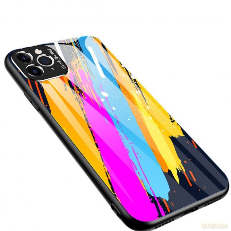 Color Glass Case etui pokrowiec nakładka ze szkła hartowanego z osłoną na aparat iPhone 11 Pro Max pattern 3