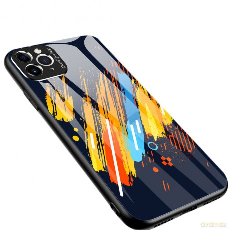 Color Glass Case etui pokrowiec nakładka ze szkła hartowanego z osłoną na aparat iPhone 11 Pro Max pattern 5