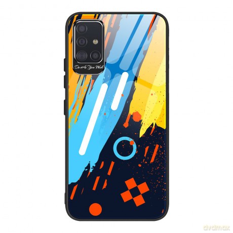 Color Glass Case etui pokrowiec nakładka ze szkła hartowanego z osłoną na aparat Samsung Galaxy A51 pattern 1