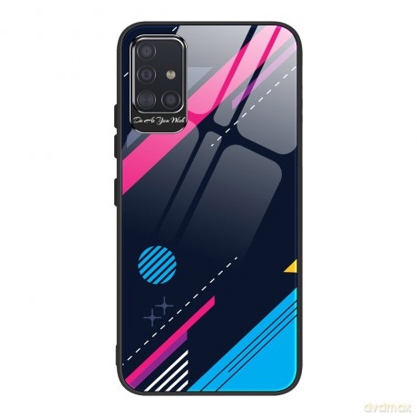 Color Glass Case etui pokrowiec nakładka ze szkła hartowanego z osłoną na aparat Samsung Galaxy A71 pattern 4