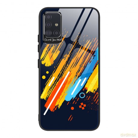 Color Glass Case etui pokrowiec nakładka ze szkła hartowanego z osłoną na aparat Samsung Galaxy A71 pattern 5