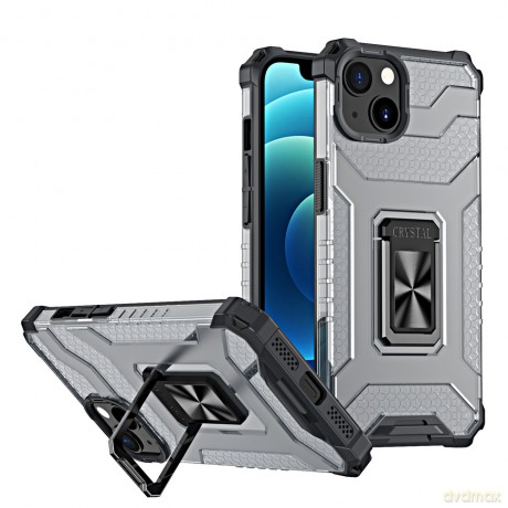 Crystal Ring Case pancerne hybrydowe etui pokrowiec + magnetyczny uchwyt iPhone 11 czarny