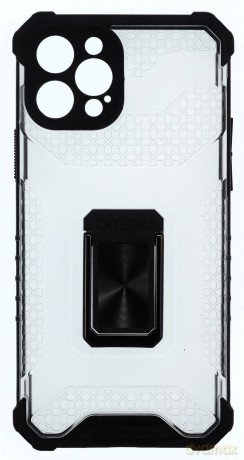 Crystal Ring Case pancerne hybrydowe etui pokrowiec + magnetyczny uchwyt iPhone 12 Pro czarny