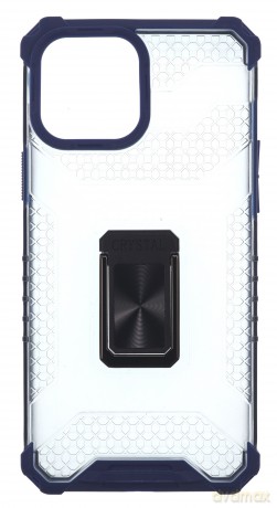 Crystal Ring Case pancerne hybrydowe etui pokrowiec + magnetyczny uchwyt iPhone 13 Pro Max niebieski