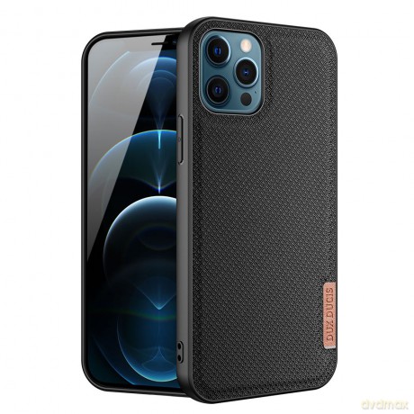 Dux Ducis Fino etui pokrowiec pokryty nylonowym materiałem iPhone 12 Pro Max czarny