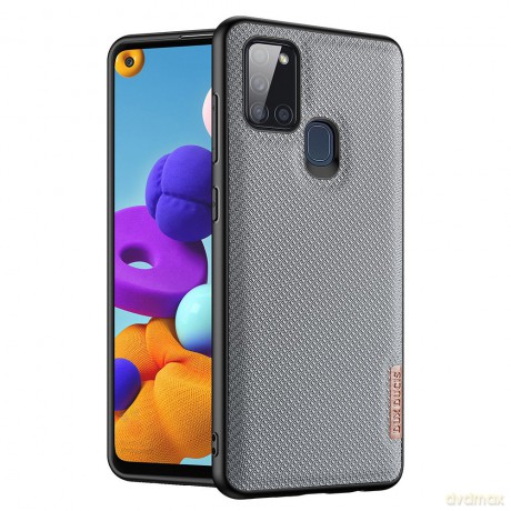 Dux Ducis Fino etui pokrowiec pokryty nylonowym materiałem Samsung Galaxy A21S szary